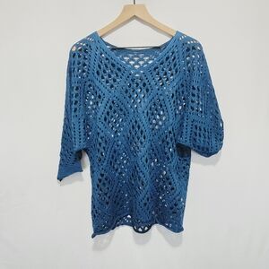 SHEIN Blue Crochet Top